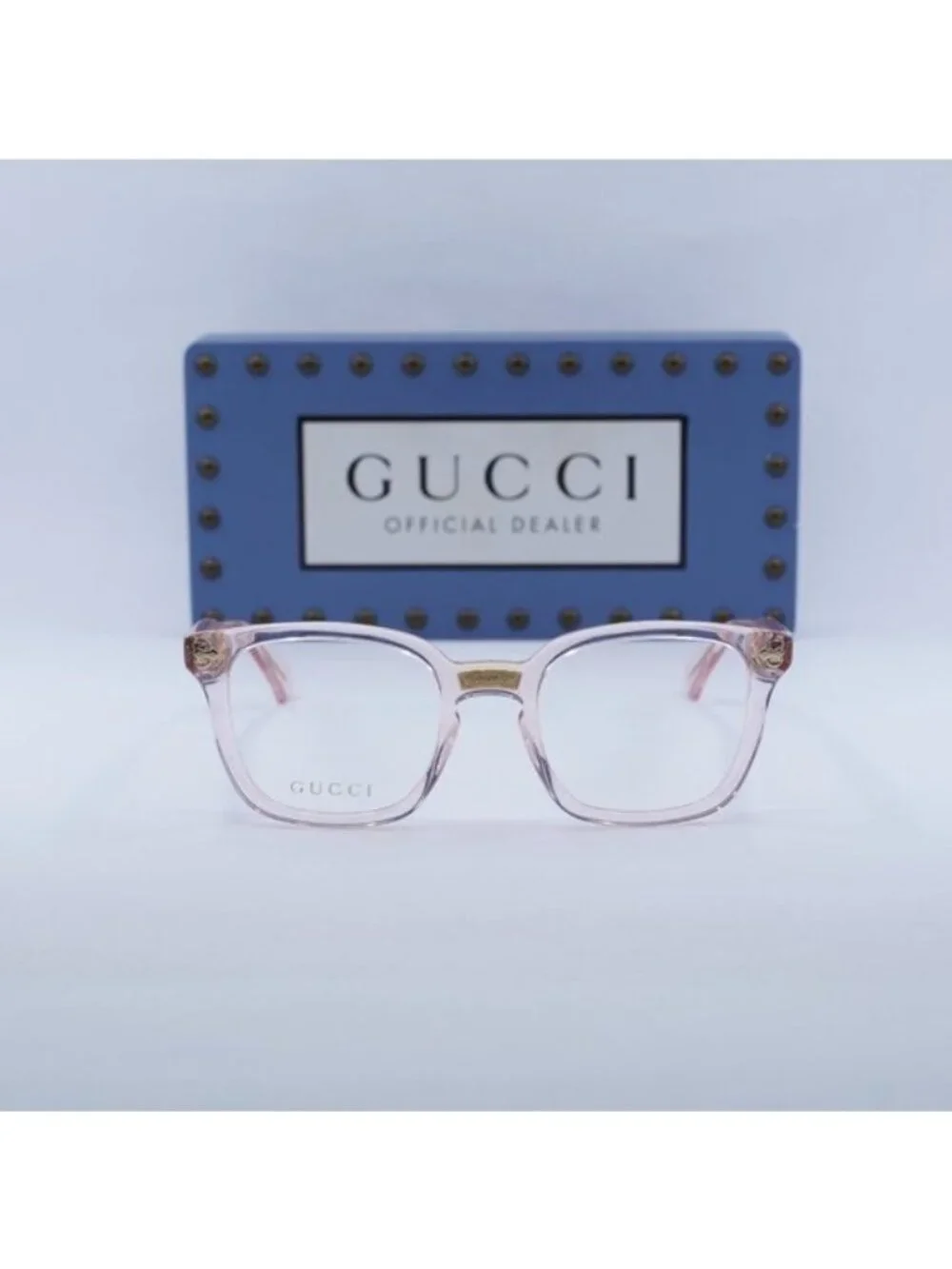 Gucci GG0184O 013 Square Eyeglasses - Transparent Pink 50mm